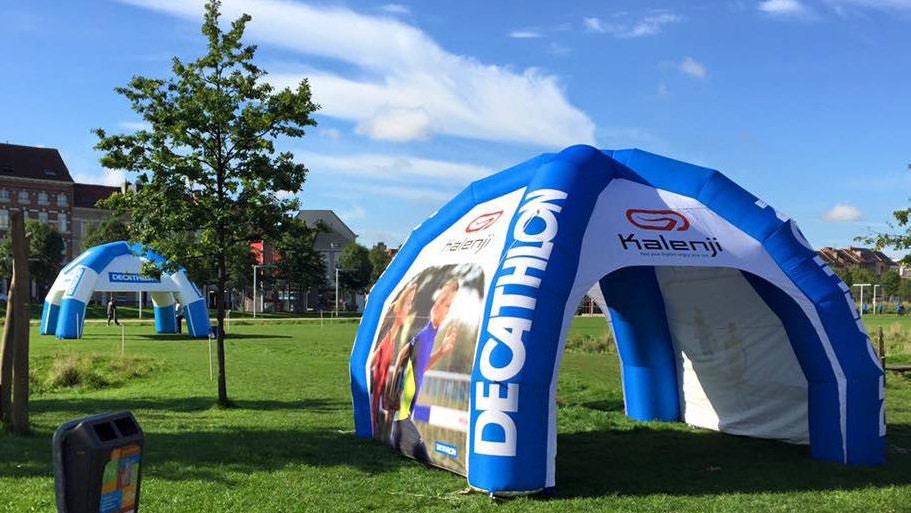 Opblaasbare tenten - Publi air - spintent inflatable spider tent - Decathlon Kalenji