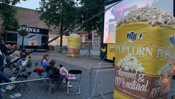 popcorn blowup, popcorn productvergroting, giant inflatable popcorn, gigantische popcorn, popcorn pathe