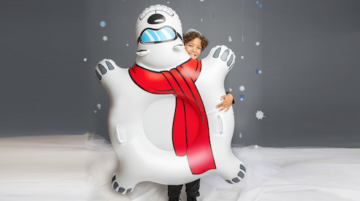 Inflatabel bear - snow - winter- sleigh publi air - opblaasbaar - sneeuw - snow fun - premium